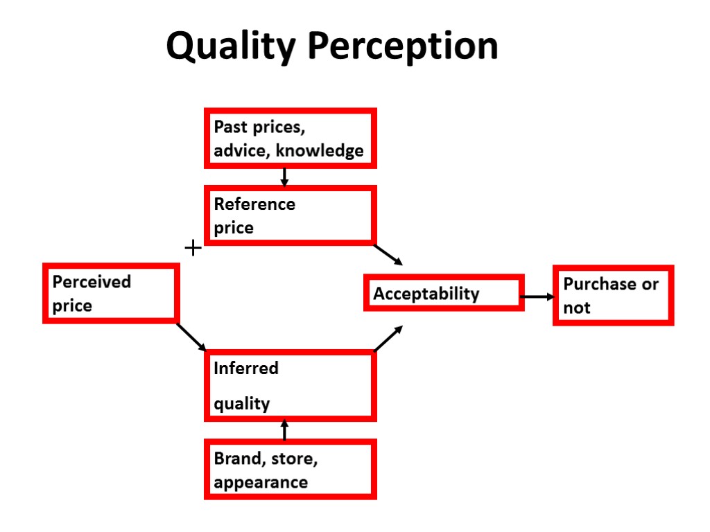 Quality Perception Perceived price Inferred quality Reference price Acceptability Purchase or not Past prices,